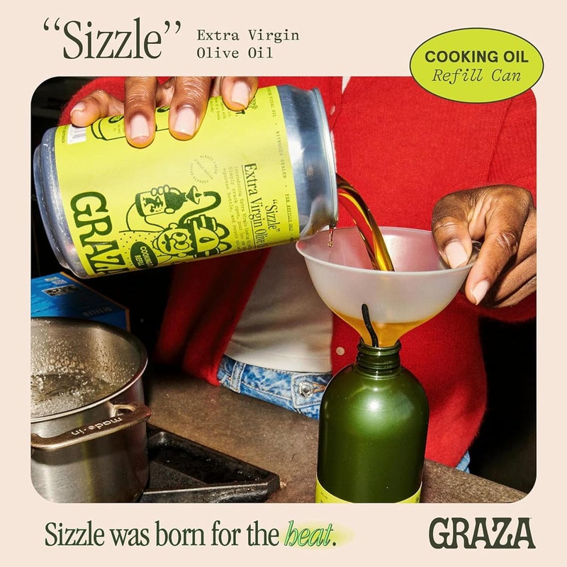 Graza Sizzle Extra Virgin Olive Oil Refill Can - Image 3